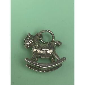 Rocking Horse Sterling Silver Jewelry Charm #vintage